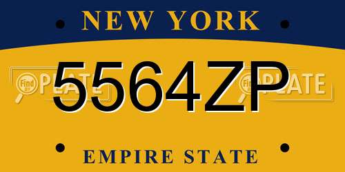 5564ZP New York License Plate