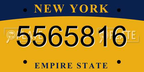 5565816 New York License Plate