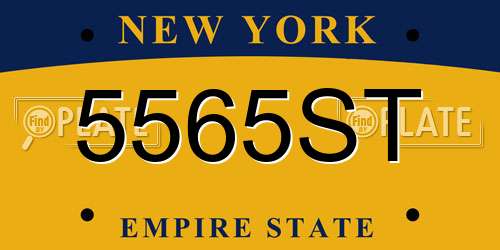 5565ST New York License Plate