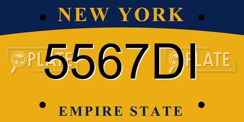 5567DI New York License Plate