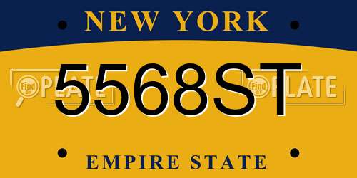 5568ST New York License Plate