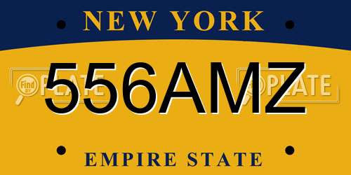 556AMZ New York License Plate