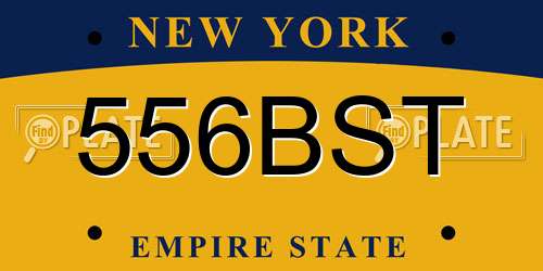 556BST New York License Plate