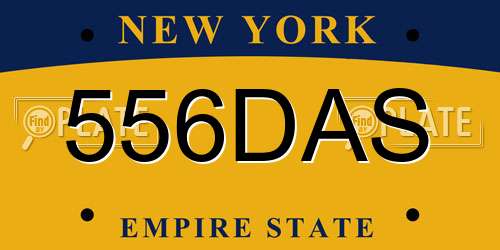 556DAS New York License Plate