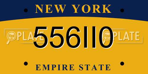 556II0 New York License Plate