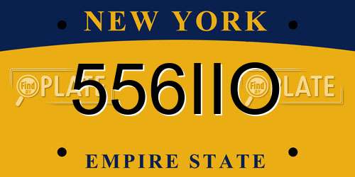 556IIO New York License Plate