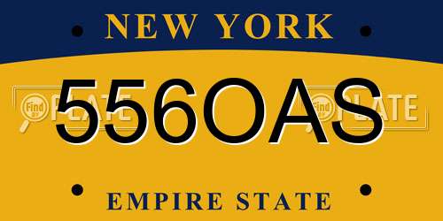 556OAS New York License Plate