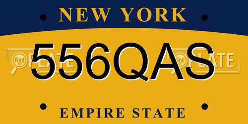 556QAS New York License Plate