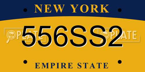 556SS2 New York License Plate