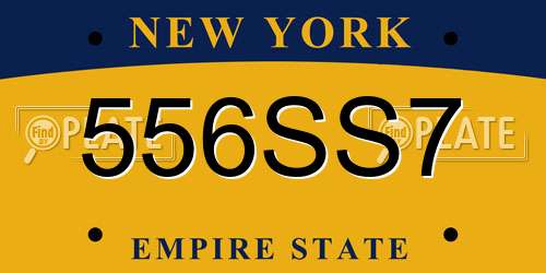 556SS7 New York License Plate