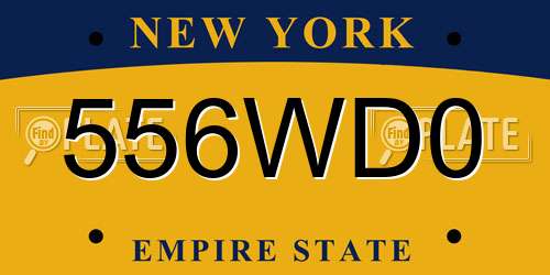 556WD0 New York License Plate