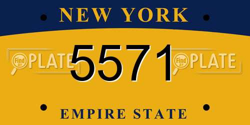 5571 New York License Plate