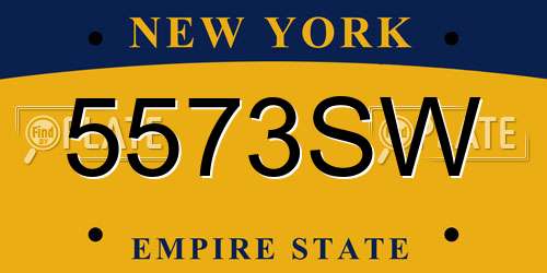 5573SW New York License Plate
