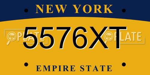 5576XT New York License Plate