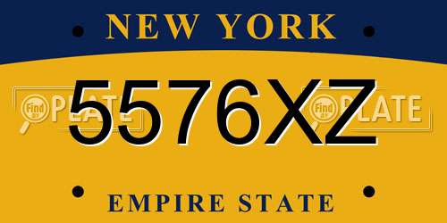 5576XZ New York License Plate