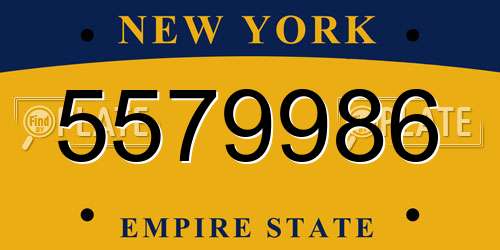 5579986 New York License Plate