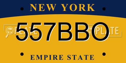 557BBO New York License Plate