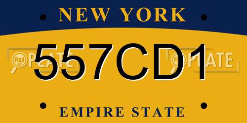 557CD1 New York License Plate