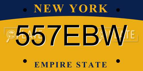 557EBW New York License Plate