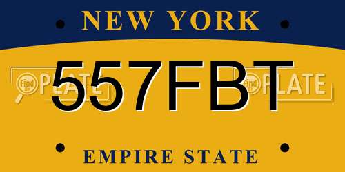 557FBT New York License Plate
