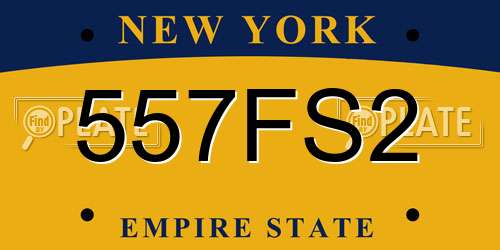 557FS2 New York License Plate