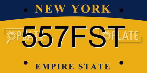 557FST New York License Plate