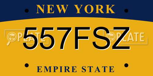 557FSZ New York License Plate