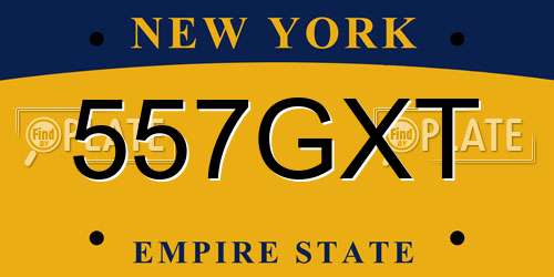 557GXT New York License Plate