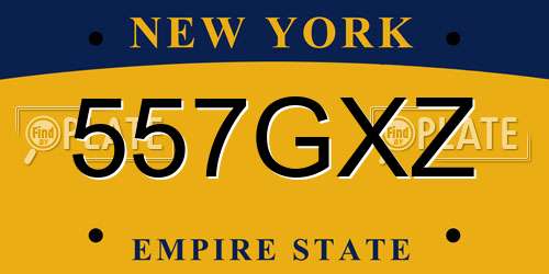 557GXZ New York License Plate