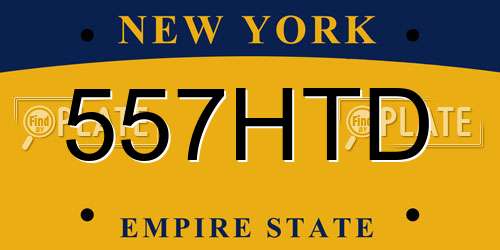 557HTD New York License Plate