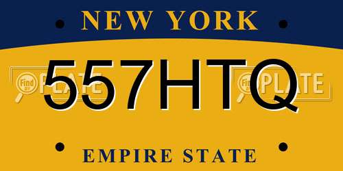 557HTQ New York License Plate