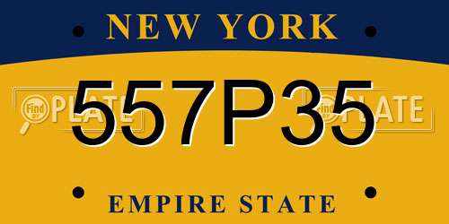 557P35 New York License Plate