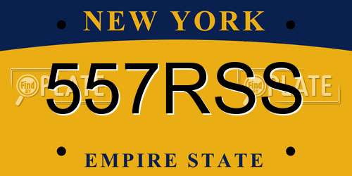 557RSS New York License Plate