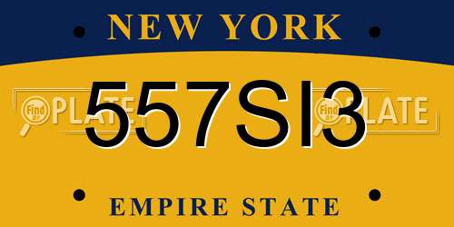 557SI3 New York License Plate