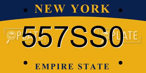 557SS0 New York License Plate