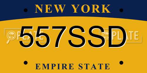 557SSD New York License Plate