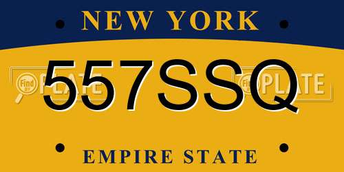 557SSQ New York License Plate