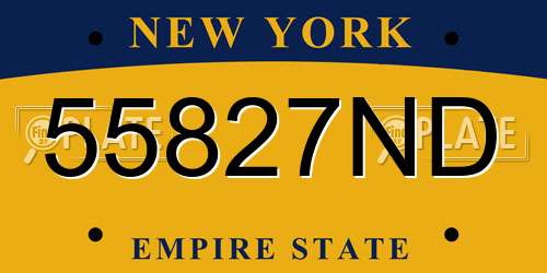 55827ND New York License Plate