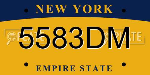 5583DM New York License Plate