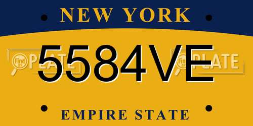 5584VE New York License Plate