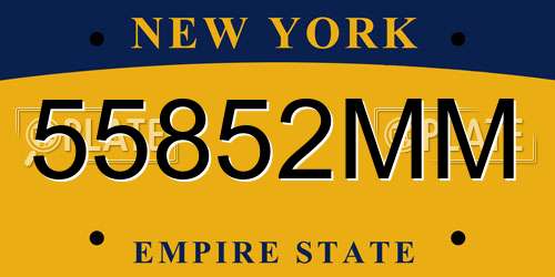 55852MM New York License Plate