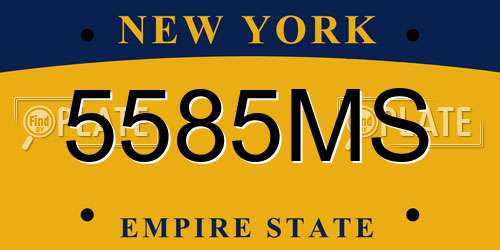 5585MS New York License Plate