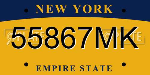 55867MK New York License Plate