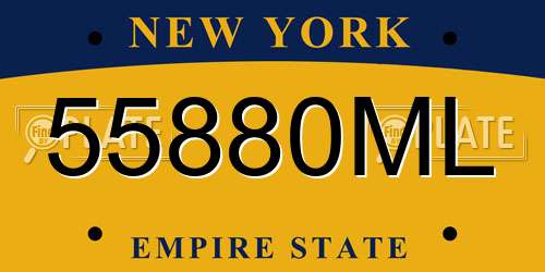 55880ML New York License Plate