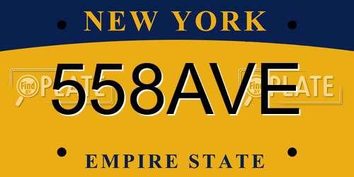 558AVE New York License Plate