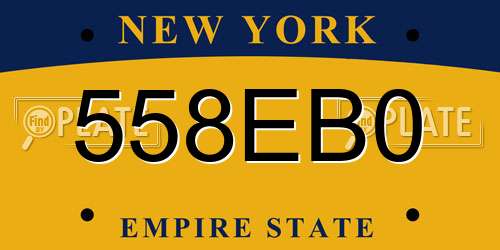 558EB0 New York License Plate
