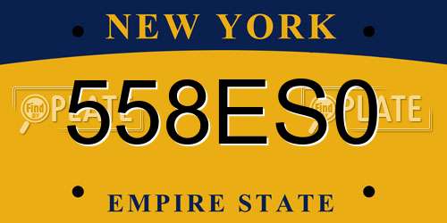 558ES0 New York License Plate