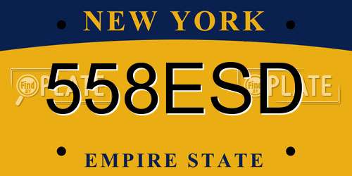 558ESD New York License Plate