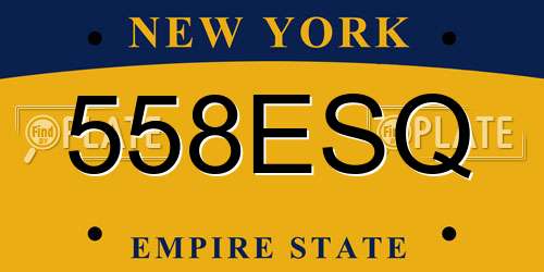558ESQ New York License Plate