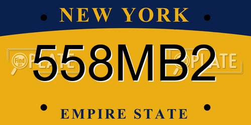 558MB2 New York License Plate
